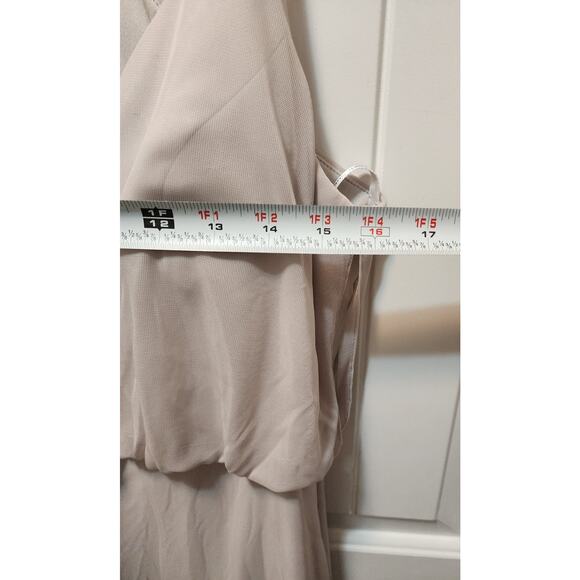 Alfred Sung Bridesmaid Dress Biege Sleeveless Long Formal Size 4 - Picture 9 of 11